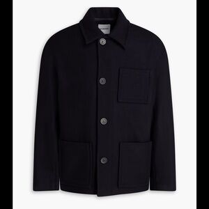 Sandro Men's Dark Navy Wool Pea Coat